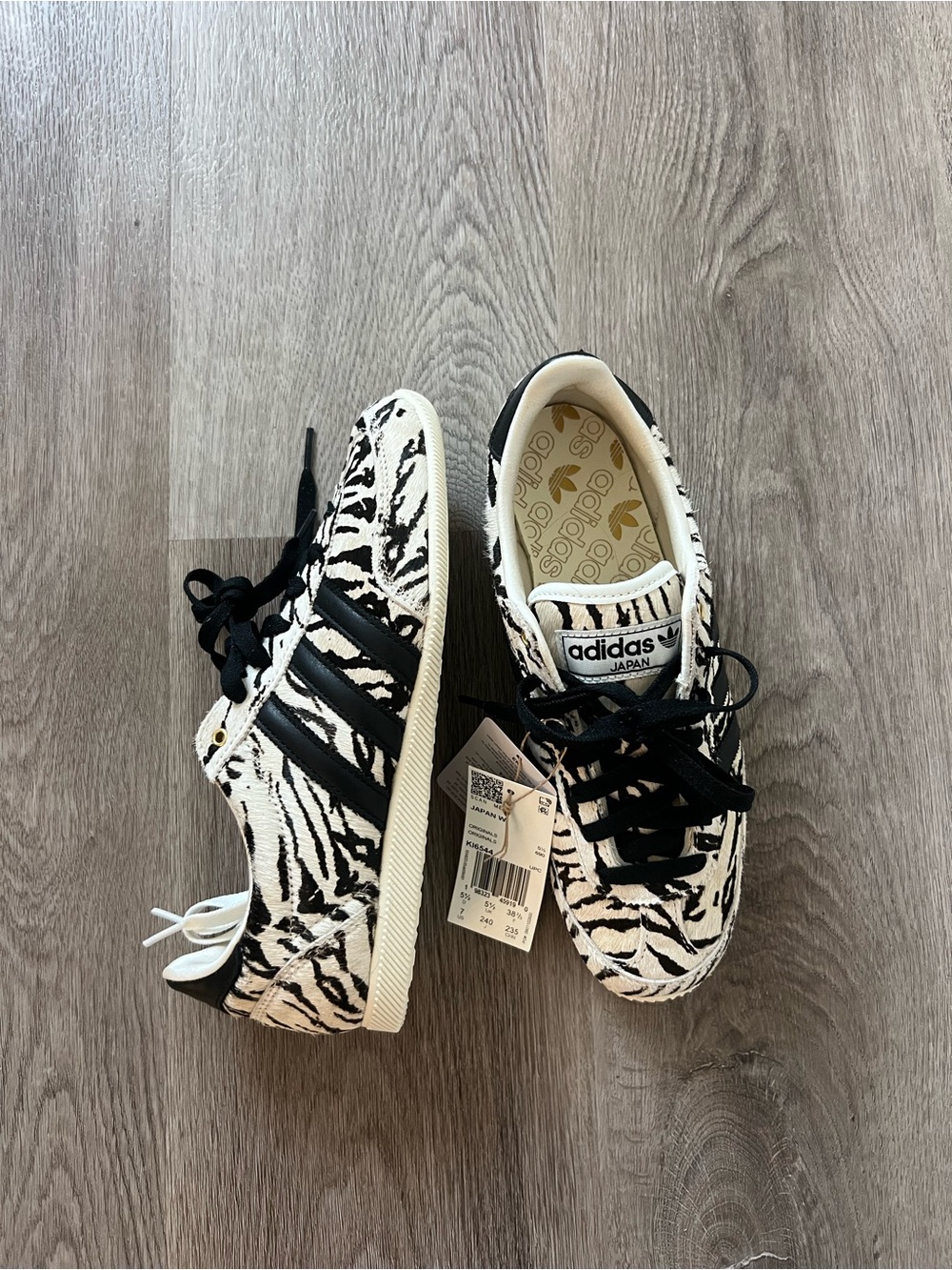 adidas Japan Zebra Print Sneakers in Black & White